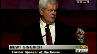 Newt Gingrich at 2009 GOP Congressional Dinner [upl. by Odlaw84]