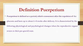 Normal puerperium [upl. by Maurene]