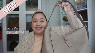 New Louis Vuitton CarryAll MM Empreinte Leather Unboxing and comparison to Neverfull GM [upl. by Atilol171]