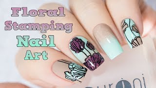 Floral Stamping Nail Art [upl. by Hgielek27]