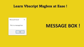 How to create a Message Box using Vbscript [upl. by Herbie]