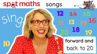 10 to 20 Counting Song for Kids forwards and backwards [upl. by Romilda]