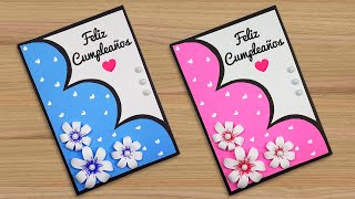 🌺Hermosa idea de tarjeta hecha a mano🌺 Tarjeta de cumpleaños 😍Beautiful Handmade Birthday card🌹 [upl. by Ynnel]