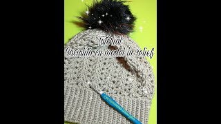 TutorialCaciulita Croșetata cu Model în Relief How To Crochet Cable Stitch Hat [upl. by Yves214]