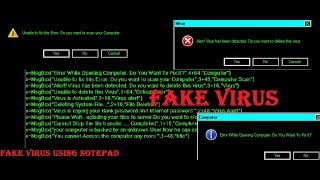 Trick How to make Virus Using NotePadHarmLess [upl. by Enaj]