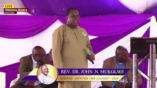 CELEBRATING THE LIFE OF REV DR JOHN N MUKOLWE [upl. by Oiziruam]