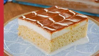 EASY TRES LECHES CAKE RECIPE  How to Make Three Milk Cake 💯 [upl. by Arihsat]