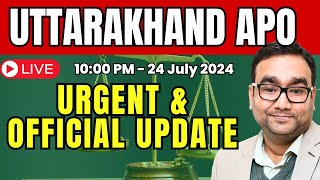 Uttarakhand APO  Urgent amp Official Update  UKPSC APO Vacancy Latest Update [upl. by Hare]