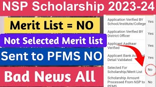 NSP Scholarship Merit list NO 202324  NSP🔥Big Update Changes Status  NSP Update [upl. by Frederic]