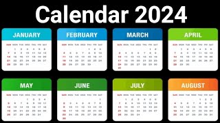 Calendar 2024 with Holidays  Kalendar 2024  Hindu festival with holidays 2024  Calendar 2024 [upl. by Aihsia516]