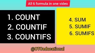 SUMIF Excel Tutorial in hindi ll sum sumif sumifs count countif countifs excel [upl. by Emmalyn331]