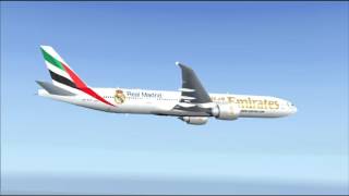 EK766 777300ER EMIRATES JOHANNESBURG  DUBAI [upl. by Hamer]