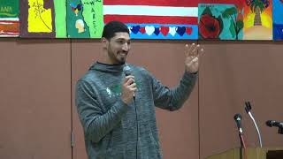 Enes Kanter from the Boston Celtics Visits the ODonnell Middle School in Stoughton [upl. by Padraig]