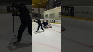 Nicholas Lang with Miroslav Brož at the goalie practice Michy skills [upl. by Lias]