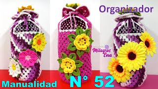 VIDEO COMPLETO Manualidad N° 52 ORGANIZADORES tejidos a crochet FACILES DE TEJER hechos con botellas [upl. by Ahsiugal]