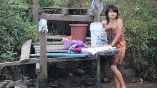 Boat trip at the river in Mulu NP Sarawak  Borneo [upl. by Poliard]