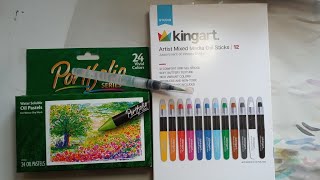 Kingart Gel Sticks vs Portfolio Water Soluble Oil Pastels 💪🥊 [upl. by Kinney]