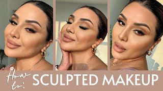 HOW TO DO SOFT MATTE SCULPTED EYES AND FACE MAKEUP  NINA UBHI [upl. by Yttig762]