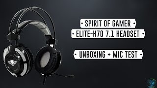 Spirit of Gamer EliteH70 Gaming Headset Unboxing  Mic Test [upl. by Ahsiket349]