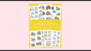 SUMMER HOUSES  STICKER BOOK  FLIP THROUGH  Planything [upl. by Ingvar]