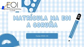 Matrícula para persoas preinscritas e admitidas [upl. by Ennasor]