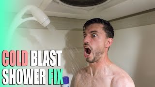 RV Shower Cold Water Blast amp Leaky Shut Off Valve Fix  DIY RV Upgrade [upl. by Neibaf408]