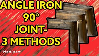 Joining angle iron at 90 degrees using 3 easy joint methods  cope amp mitre Welding preparation [upl. by Gerianna]