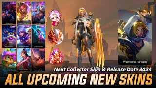 MOBILE LEGENDS ALL UPCOMING SKIN 2024  NEXT COLLECTOR SKIN amp STARLIGHT SKIN  ML LEAKS [upl. by Llyrpa]