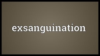 Exsanguination Meaning [upl. by Morris]