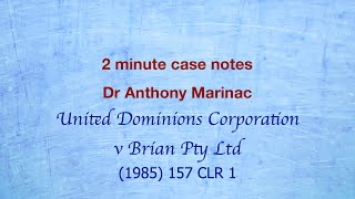 United Dominions Corporation v Brian Pty Ltd Partnerships Joint Ventures and Fiduciary Duty [upl. by Adolf]