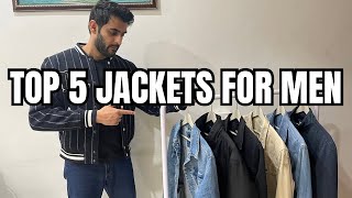 TOP 5 JACKETS FOR MEN IN 2024  BUDGET JACKET HAUL [upl. by Akamaozu830]