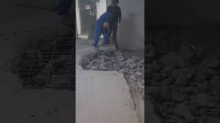 concrete block wall demolition [upl. by Cramer]