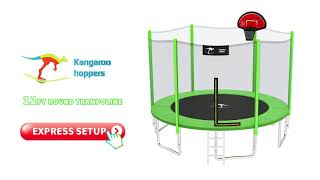 12ft Round Kids Trampoline Assembly Instructions  Kangaroo Hoppers [upl. by Eidod]