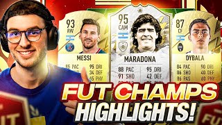 First FUT Champions Highlights w 95 Maradona 93 Messi 87 Dybala [upl. by Tessy422]