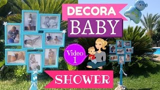 IDEAS PARA DECORAR BABY SHOWER  MARCO DE FOTOS PASO A PASO [upl. by Erolyat]