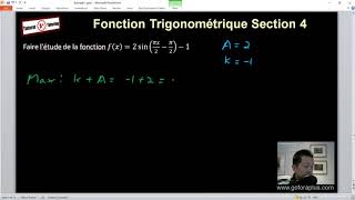 Section 4 Exemple 1g  Extrémum Maximum et Minimum dune fonction sinusoïdale [upl. by Granger]