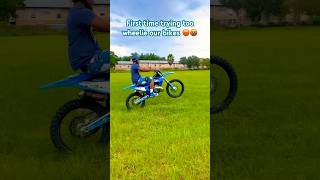 FIRST TIME EVER DOING WHEELIE ON DIRTBIKE AND 4 WHEELER bikelife wheelie [upl. by Namruht206]