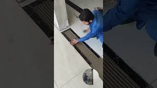 Amazing Floor Tile Door Design Installation shorts​ shortvideo​ short​ [upl. by Steffi671]