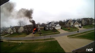 Extreme pre arrival video shows earliest stages of Ohio house fire [upl. by Ahsimed391]