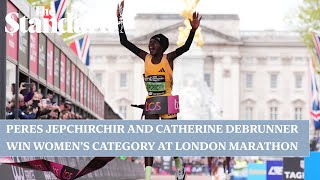 London Marathon 2024 Peres Jepchirchir and Catherine Debrunner smash marathon women’s category [upl. by Hoffert378]