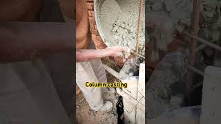 🏡Column casting construction civilengineering concrete columnrainforestment bim viralvideo [upl. by Joletta197]