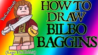 How To Draw Bilbo Baggins from Lego The Hobbit amp Lord of the Rings ✎ YouCanDrawIt ツ 1080p HD [upl. by Shu]