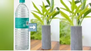 Bottle Transformed into a beautiful Vase Reuse of plastic bottle [upl. by Ereveniug]