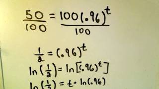 Exponential Decay  Finding Half Life [upl. by Elfrieda]