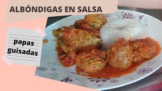 Albóndigas de carne de res en salsa  DELICIOSAS recetas faciles al estilo de creandoconvicky [upl. by Thera]