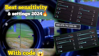 😱 NEW BEST SENSITIVITY amp SETTINGS 2024 🔥  4 Finger Claw Gyroscope  PUBG MOBILE [upl. by Ahsekan]