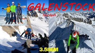 Skitour Galenstock 3586m Nordgratlang  hoch  steil Tour ist alles außer einfach zum Gipfel [upl. by Cassidy]