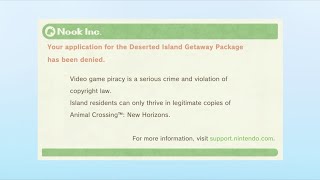 Animal Crossing New Horizons Anti Piracy Screen [upl. by Ainomar968]