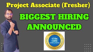 CDAC Announced Hiring For Freshers Project Associate Fresher Leucine Next Steps After Assignment [upl. by Harbison498]