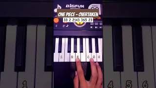 One Piece  Overtaken Easy Piano Tutorial viral shorts [upl. by Semmes]